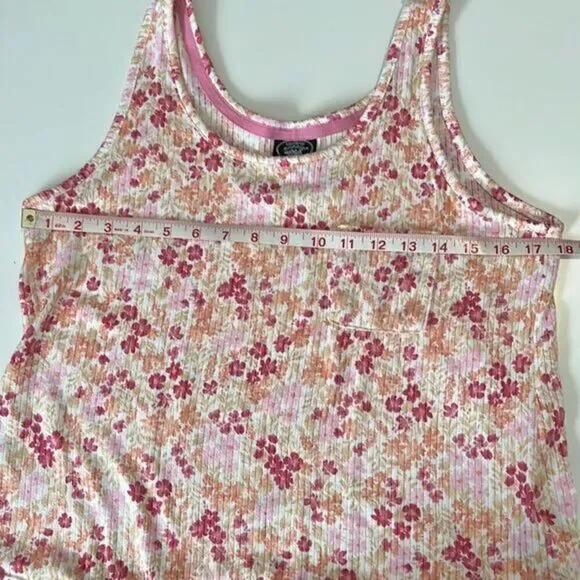 Laura Ashley Floral Pink, Yellow, Orange Print Tank Top & Short Set Pajamas Sz M - Picture 10 of 14